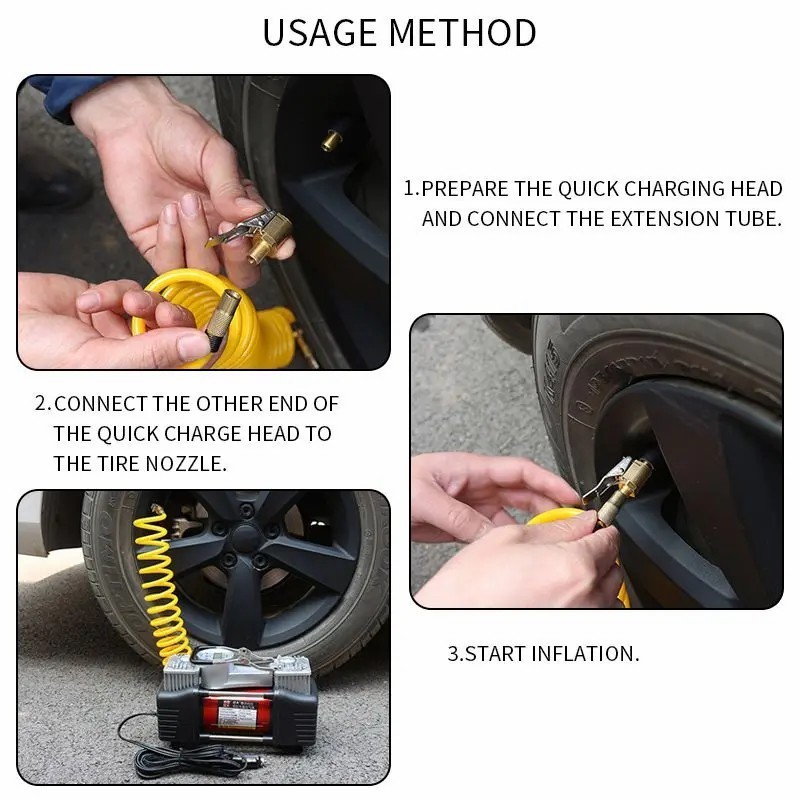 Brass Car Tyre Inflator Valve Connector Air Chuck Tire Clip Lock-on Adapter Air nozzle adapter of vehicle mounted inflation pump