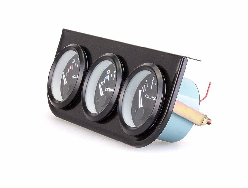 52mm automobile water temperature gauge Volt oil pressure gauge automobile refitting instrument three-in-one