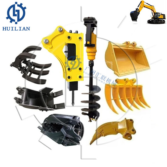 New PC120 PC130 PC150 PC160 PC180 PC200 Construction Machinery Attachments Parts 10-25 Tons Hydraulic Earth Drill Auger