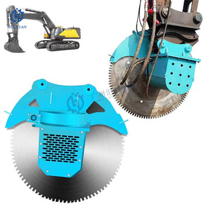 5-8T 12-18T 18-24T Excavator Rock Saw For Hydraulic Cutting Concrete And Stones Block Drum Cutter Attachment