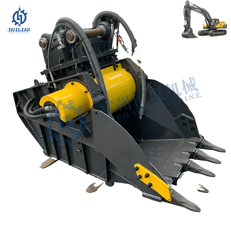 EC210 320C EX220 SH220 SK210 PC200 Excavator Crusher Bucket Attachment Concrete Crusher Bucket for 20 Tons Excavator