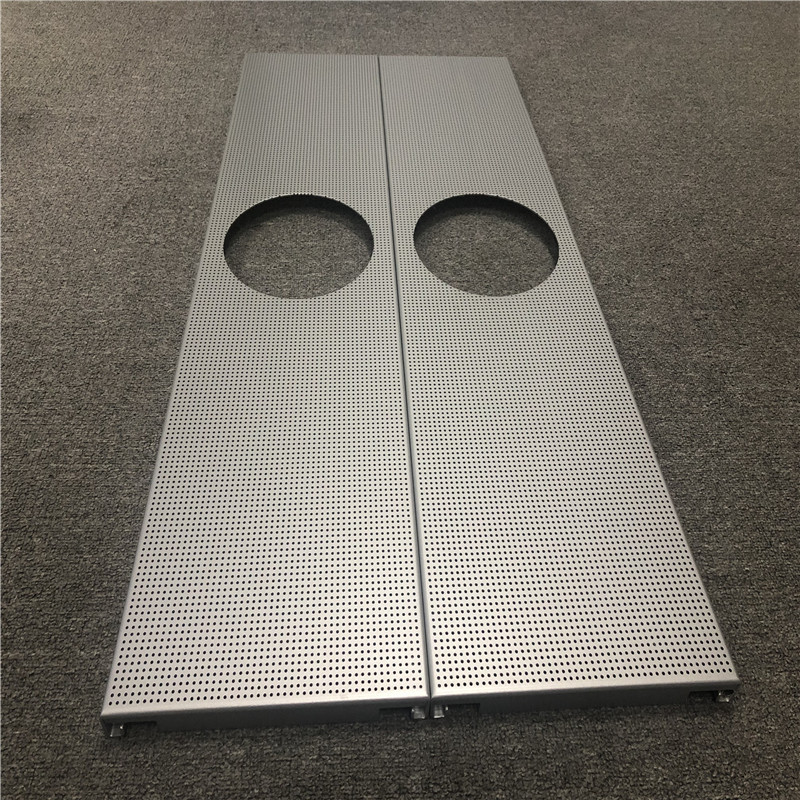 Perforated hook on panel aluminum double hook on ceiling design