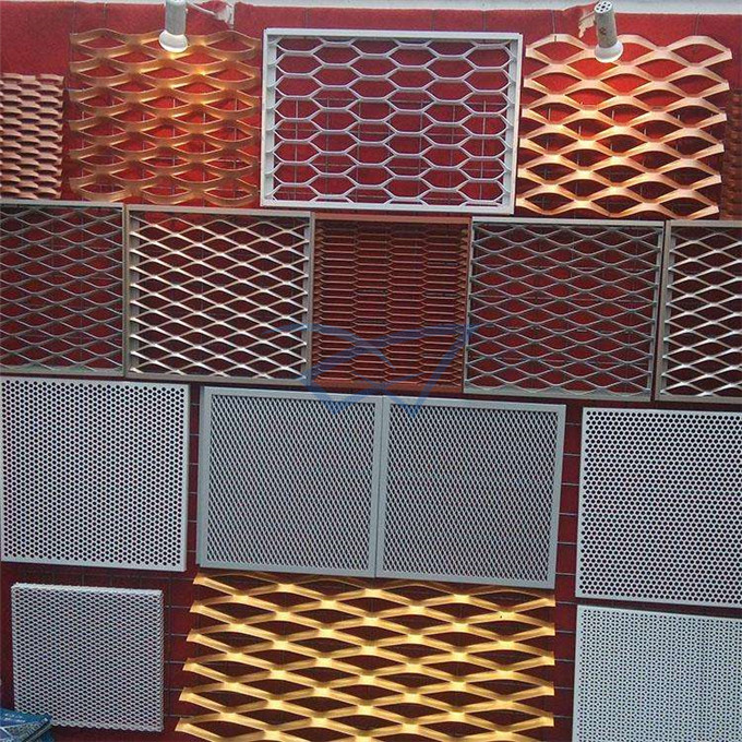 Expanded mesh panel suspended metal aluminum mesh ceiling panel for shopping mall and commercial building