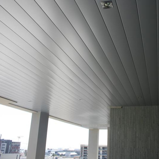 Aluminum Spandrel S-strip ceiling system suspended wood grain perforation ceiling linear panel