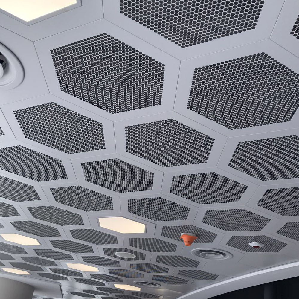 metal aluminum hexagonal panel for ceiling decoration