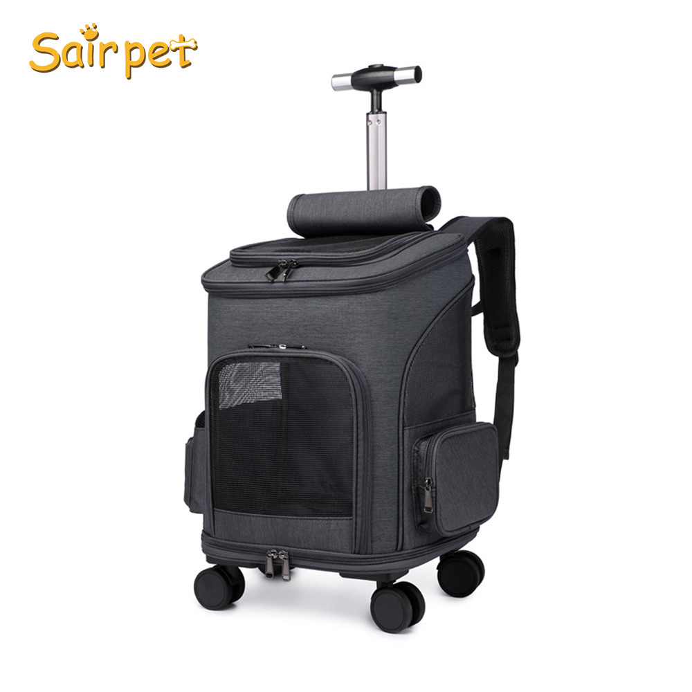 Bag Travel Wheeling Suitcase For Pet Travel Transparent Case Pet Dog Trolley Backpack Portable Outdoor Cat Dog Carrier