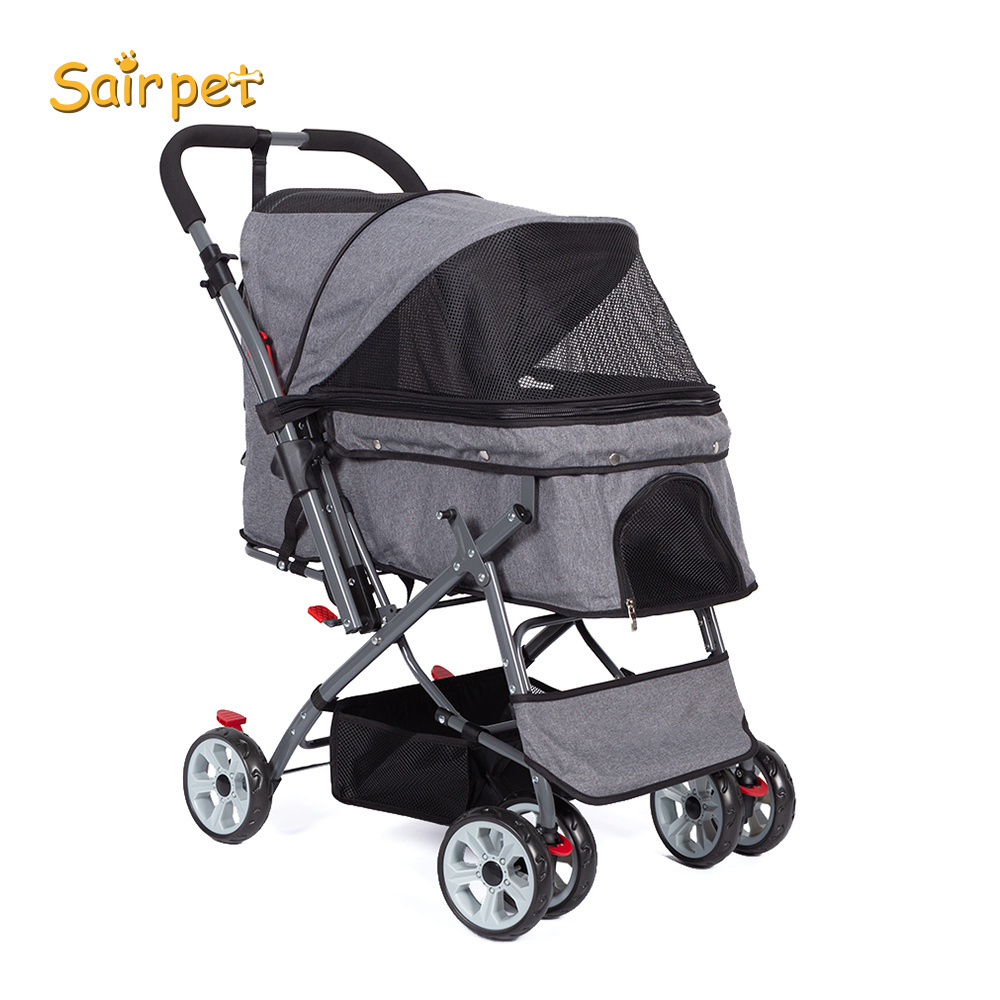 xl dog Pet Stroller 3 Wheel Stroller  Exercise No-zip Pet Jogger Foldable Buggy For Dogs