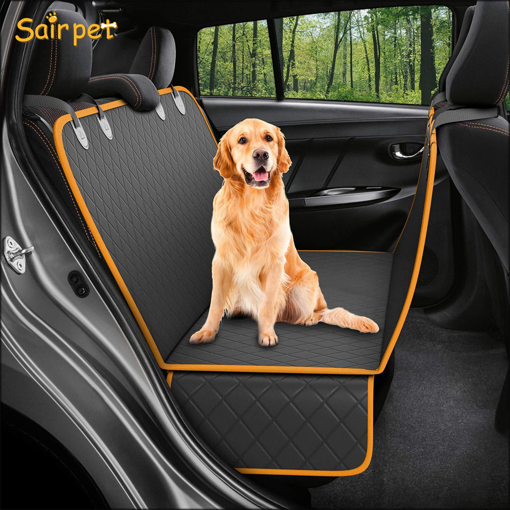 Dog Car Seat Covers For Back Seat Of Cars/trucks/suv,Waterproof Dog Car Hammock With Mesh Window,Side Flaps And Dog Seat Belt