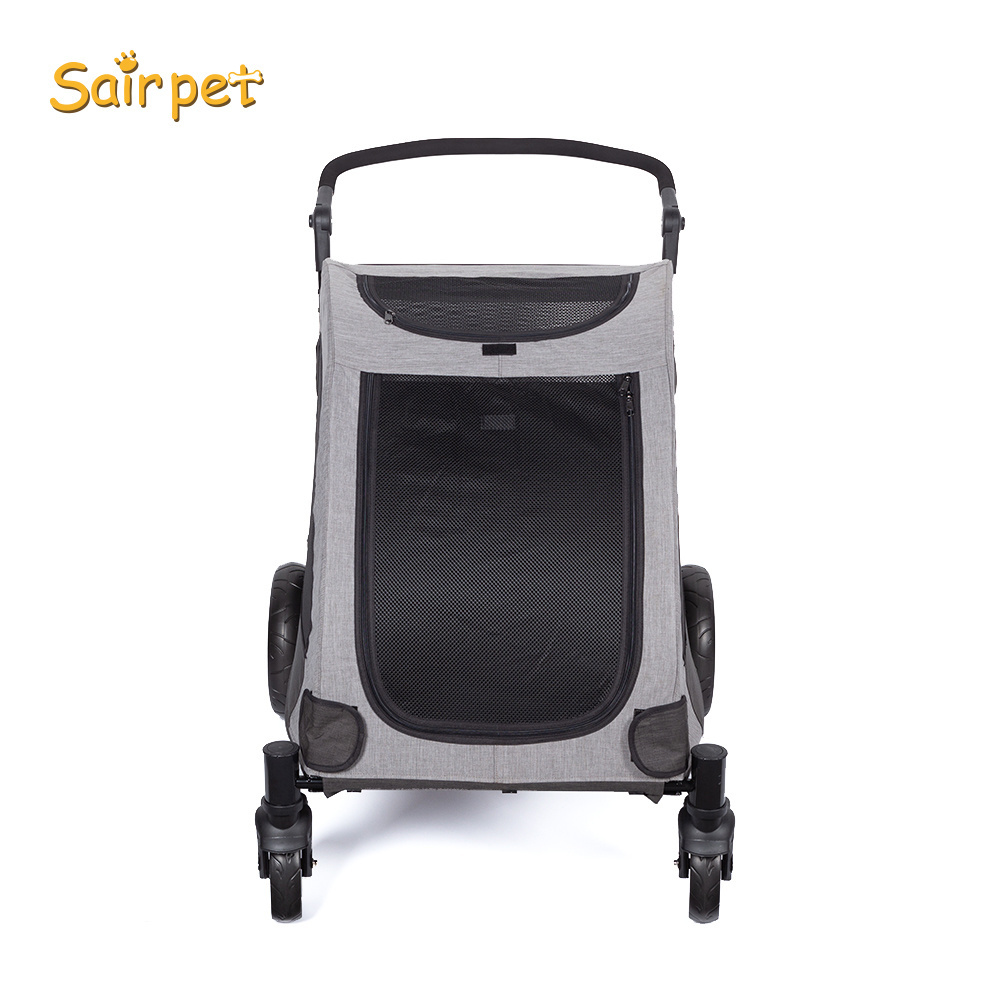 Luxury Folding Pet Stroller For Outdoor Dog Strollers Pet Trolley For Pet Stroller Carrier Travel With Large Wheels