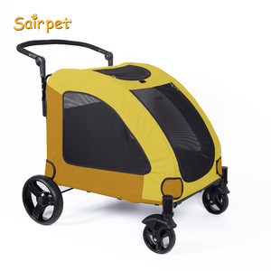 Luxury Folding Pet Stroller For Outdoor Dog Strollers Pet Trolley For Pet Stroller Carrier Travel With Large Wheels