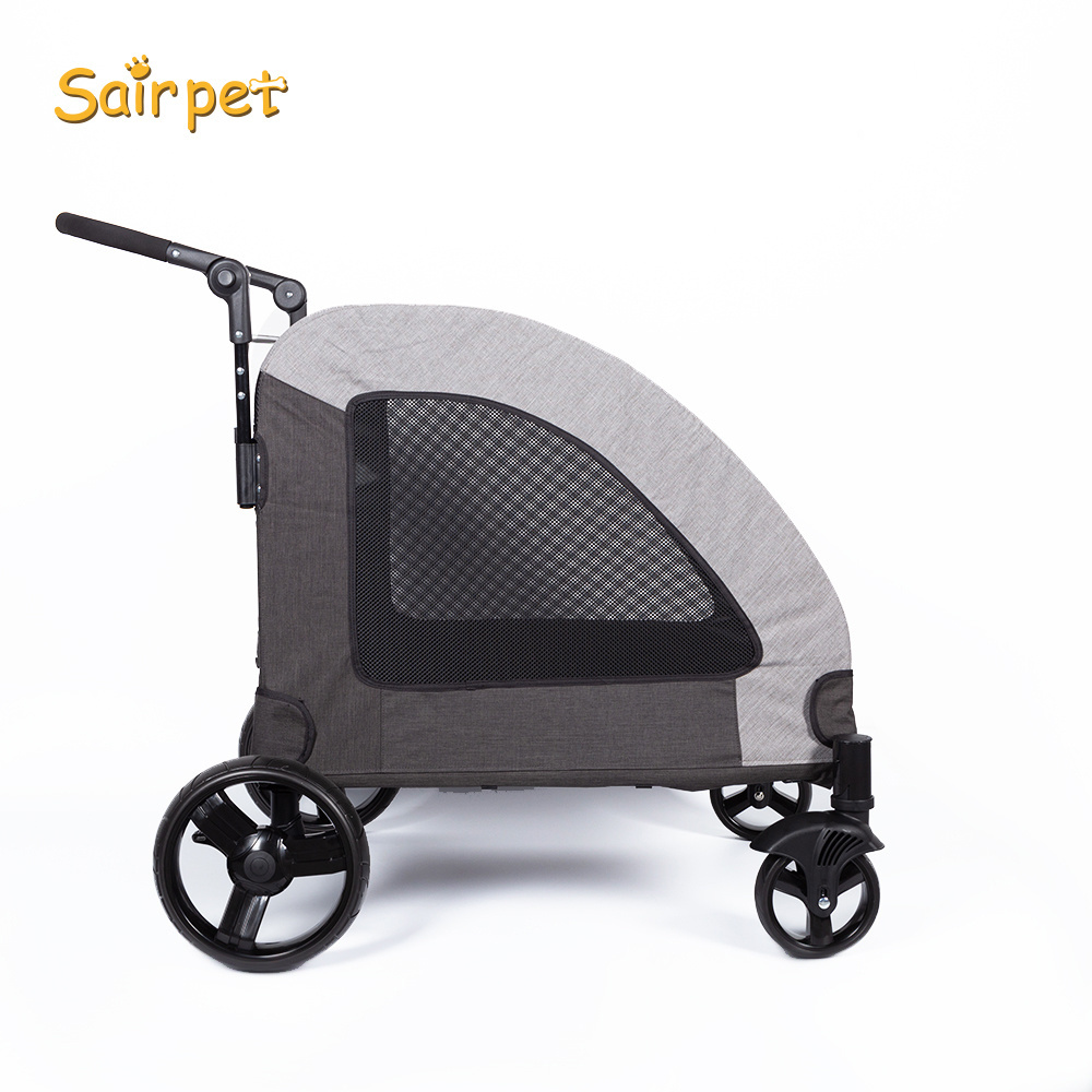 Luxury Collapsible Dog Pet 4 Wheels Trolleys Stroller For Medium And Large Dogs