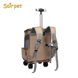 Bag Travel Wheeling Suitcase For Pet Travel Transparent Case Pet Dog Trolley Backpack Portable Outdoor Cat Dog Carrier