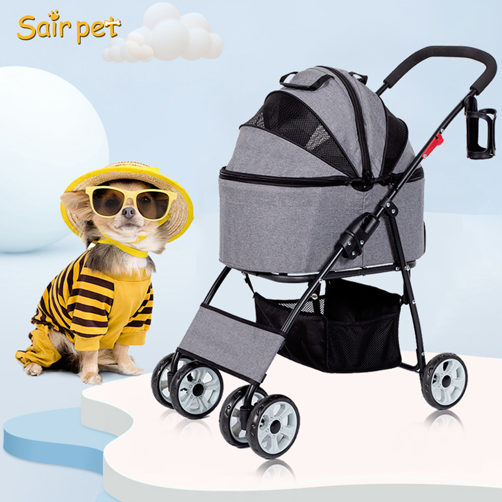 Pet gear stroller  4 Wheel Pet Stroller for Cats/Dogs,  Easy One-Hand Fold, Removable Liner