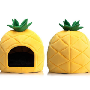 Self Warming Cat Dog Cushion Bed Pad House Calming Pineapple Cave Tent Sleeping Bag Nest Hooded Pet Bed Burrow Lounge Pet Condo