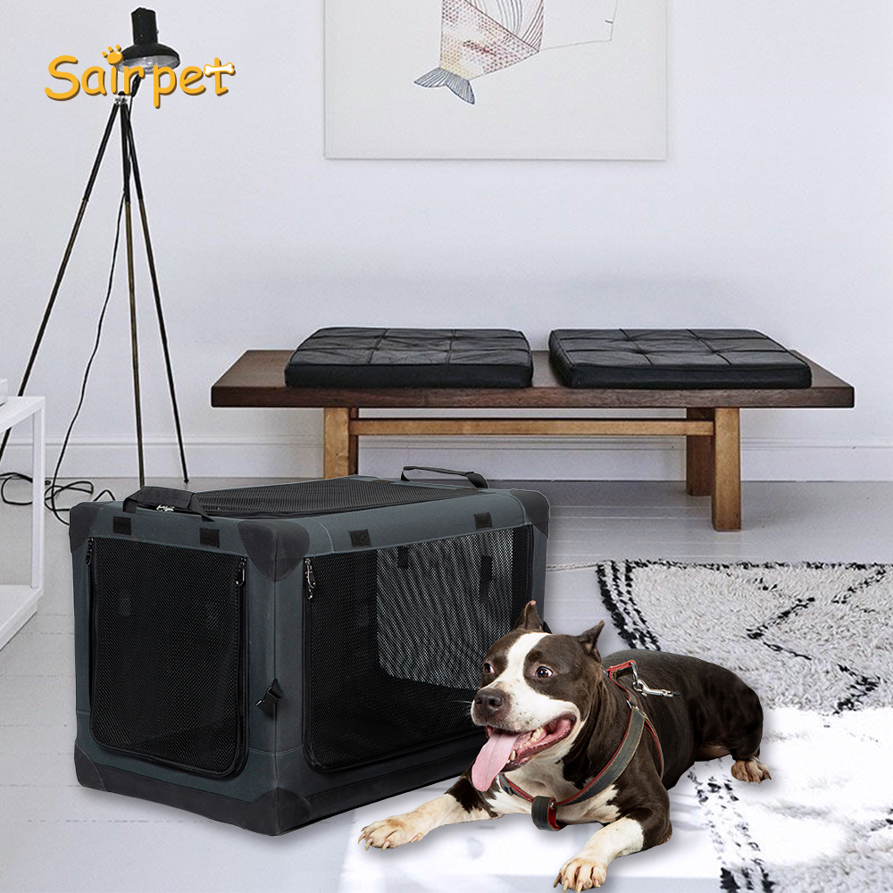 3-Door Folding Indoor & Outdoor Sairpet Pet Home Dog Transport Box Soft Travel Dog Crate for Car