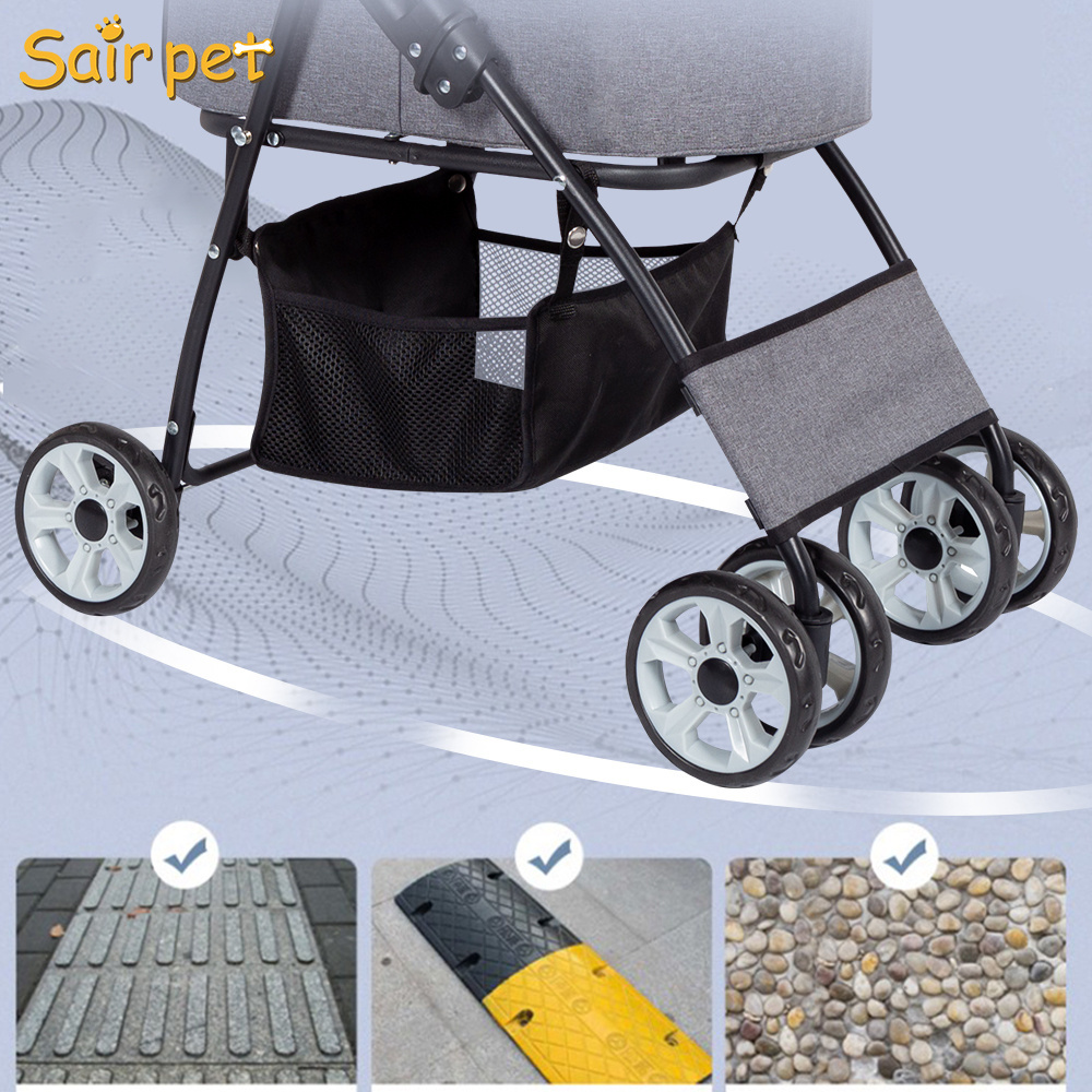 wholesale portable pet strollers and Nylon Small dog cat trolley  Pet Trolley Carriage Cart For Dog Stroller