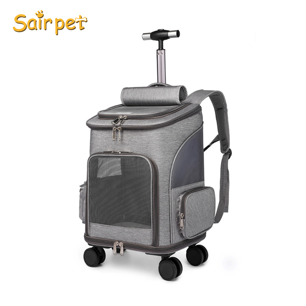 Bag Travel Wheeling Suitcase For Pet Travel Transparent Case Pet Dog Trolley Backpack Portable Outdoor Cat Dog Carrier