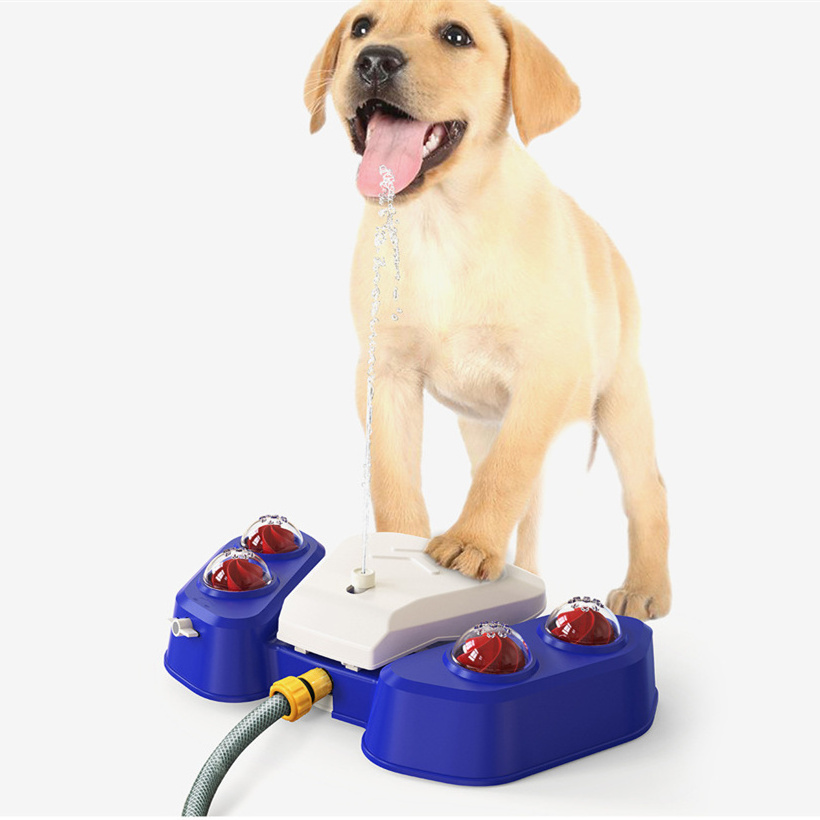 Dog Outdoor Cleaning Bathing Shower Sprinkler 2 In 1 Portable Foot-step Funny Water Fountain Automatic Water Dispenser