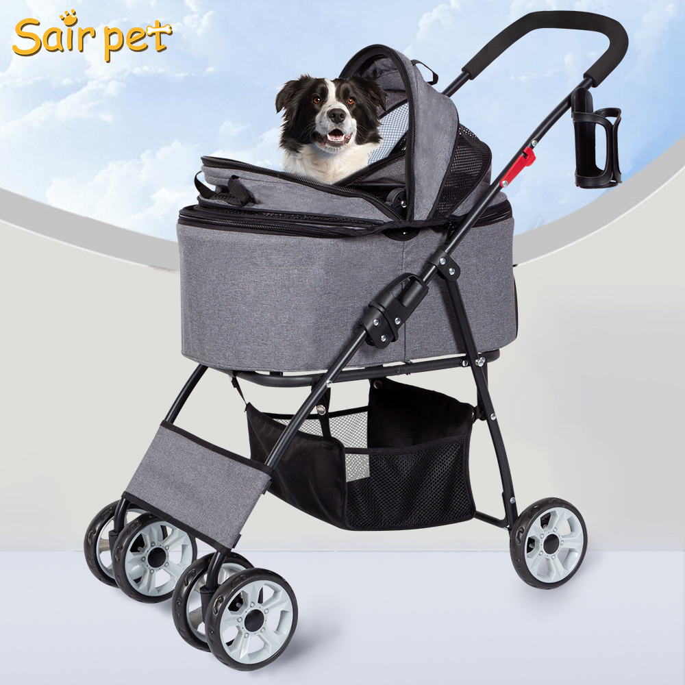 Pet gear stroller  4 Wheel Pet Stroller for Cats/Dogs,  Easy One-Hand Fold, Removable Liner