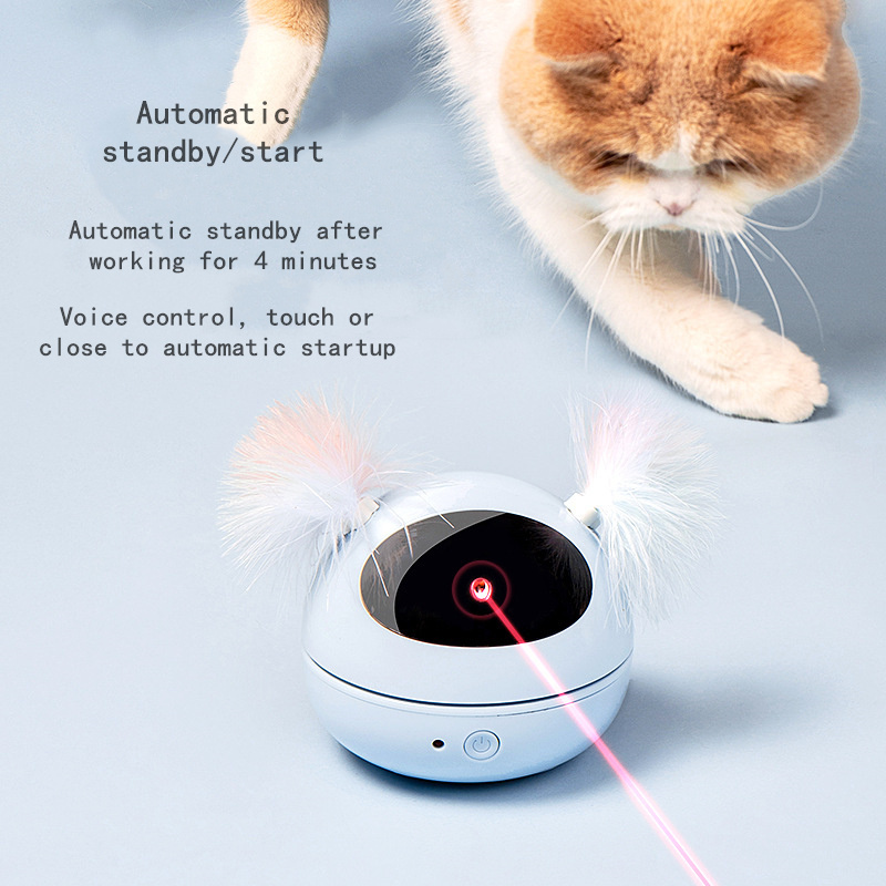 Wholesales Pet Cat Electric Led Laser Interactive Toys Robot Teasing Feather Intelligent Automatic Self-healing Cat Toys