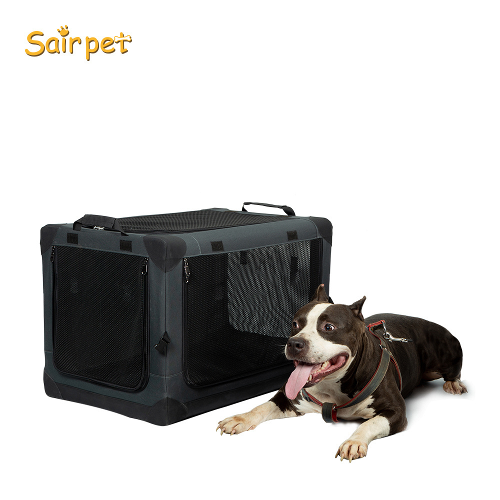 3-Door Folding Indoor & Outdoor Sairpet Pet Home Dog Transport Box Soft Travel Dog Crate for Car