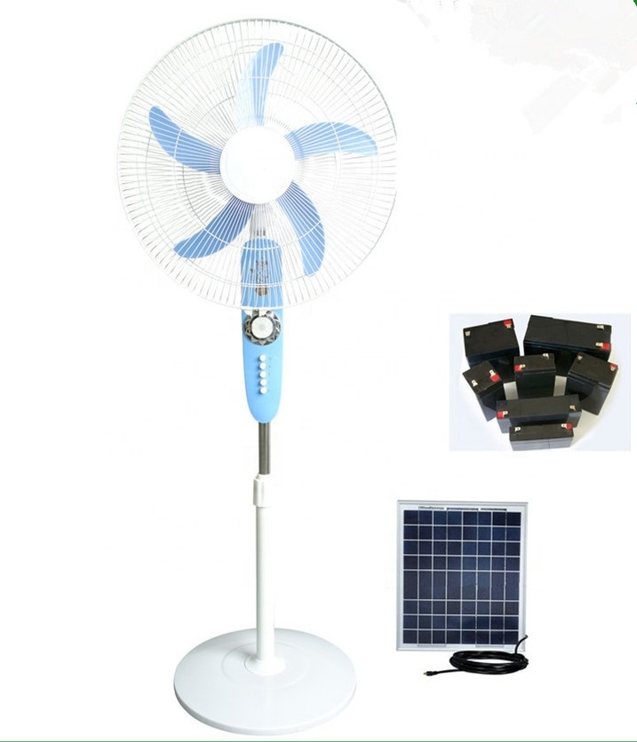 rechargeable home appliances fan solar battery operated fan with led light