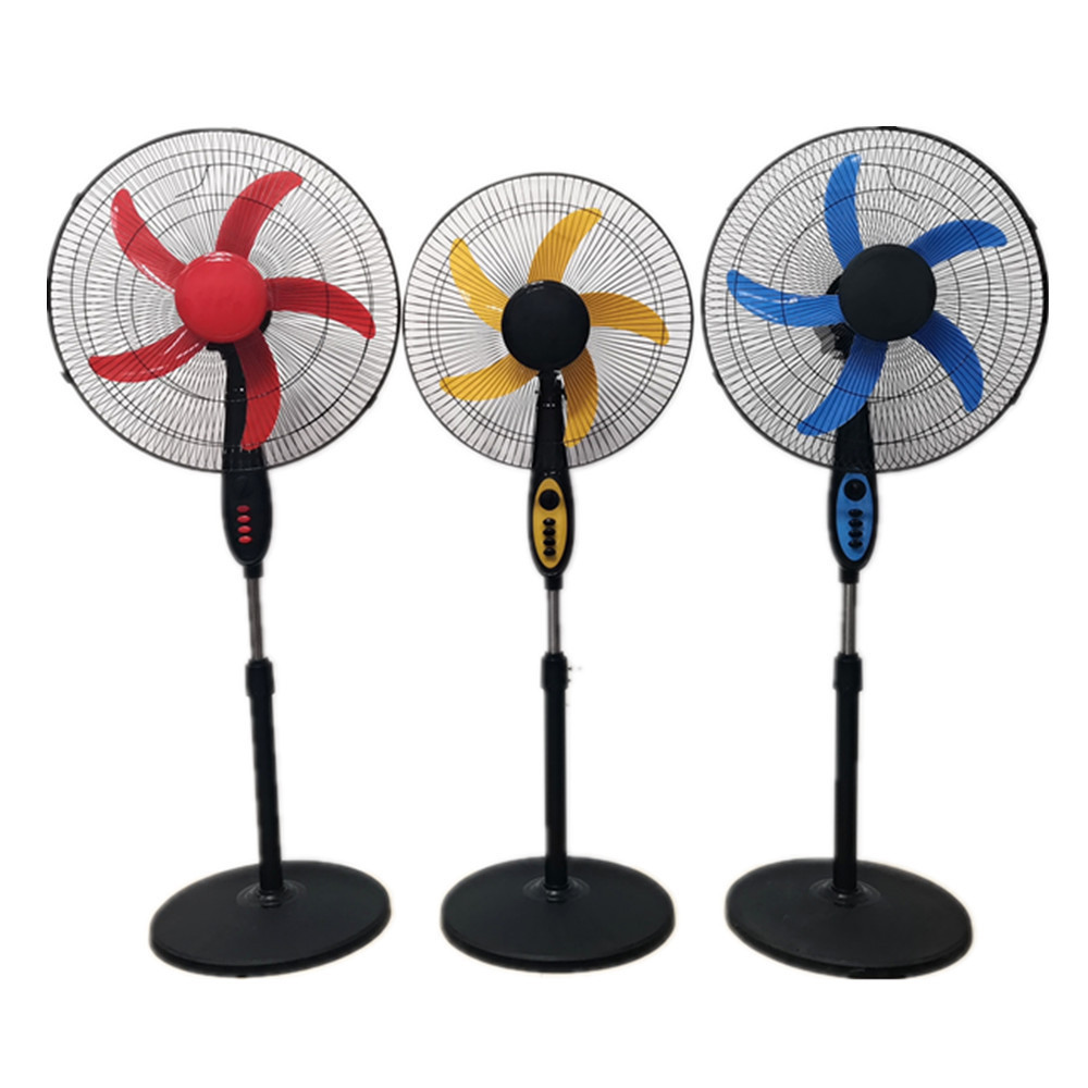 Economical AC DC stand fan for Africa 16 inch 18 inch DC stand fan with led light solar dc stand fan with timer