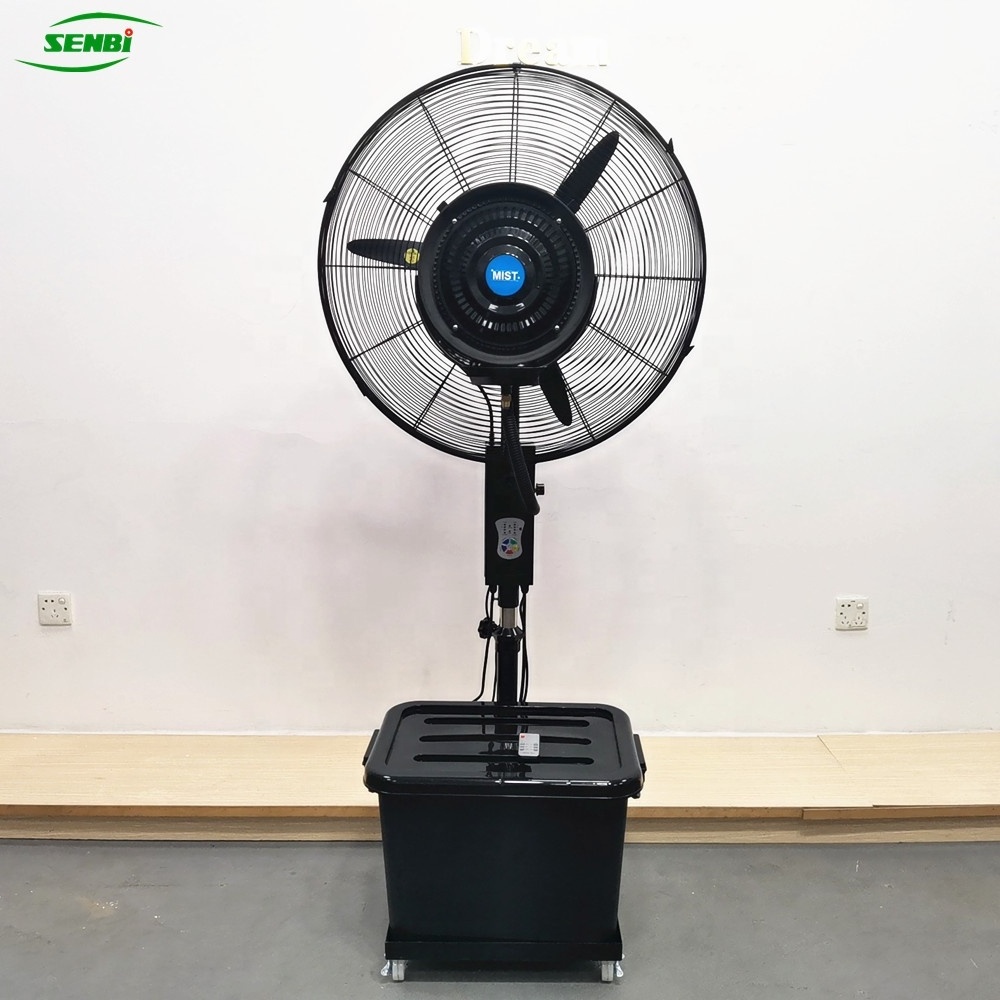 26'' water spray cooling mist fan 30'' outdoor free standing centrifugal misting water bottle stand fans with remote control