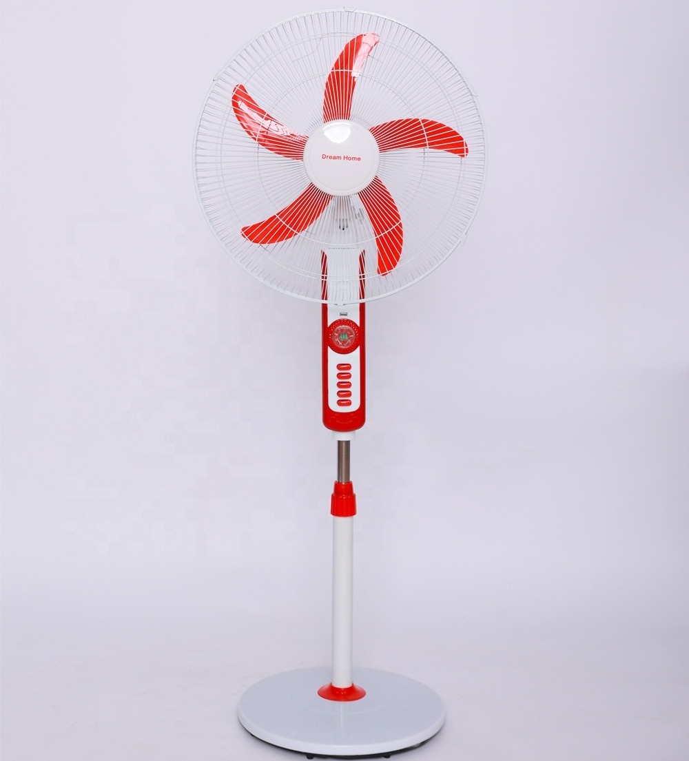 dream home USB charger solar powered 12v dc motor 16 inch 18 inch ac dc stand fan kit with led light ventilation fan