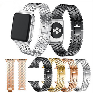 Premium Solid Stainless Steel Cheap Smart Metal Watch Bracelet Straps For Apple Watch 38mm 42mm