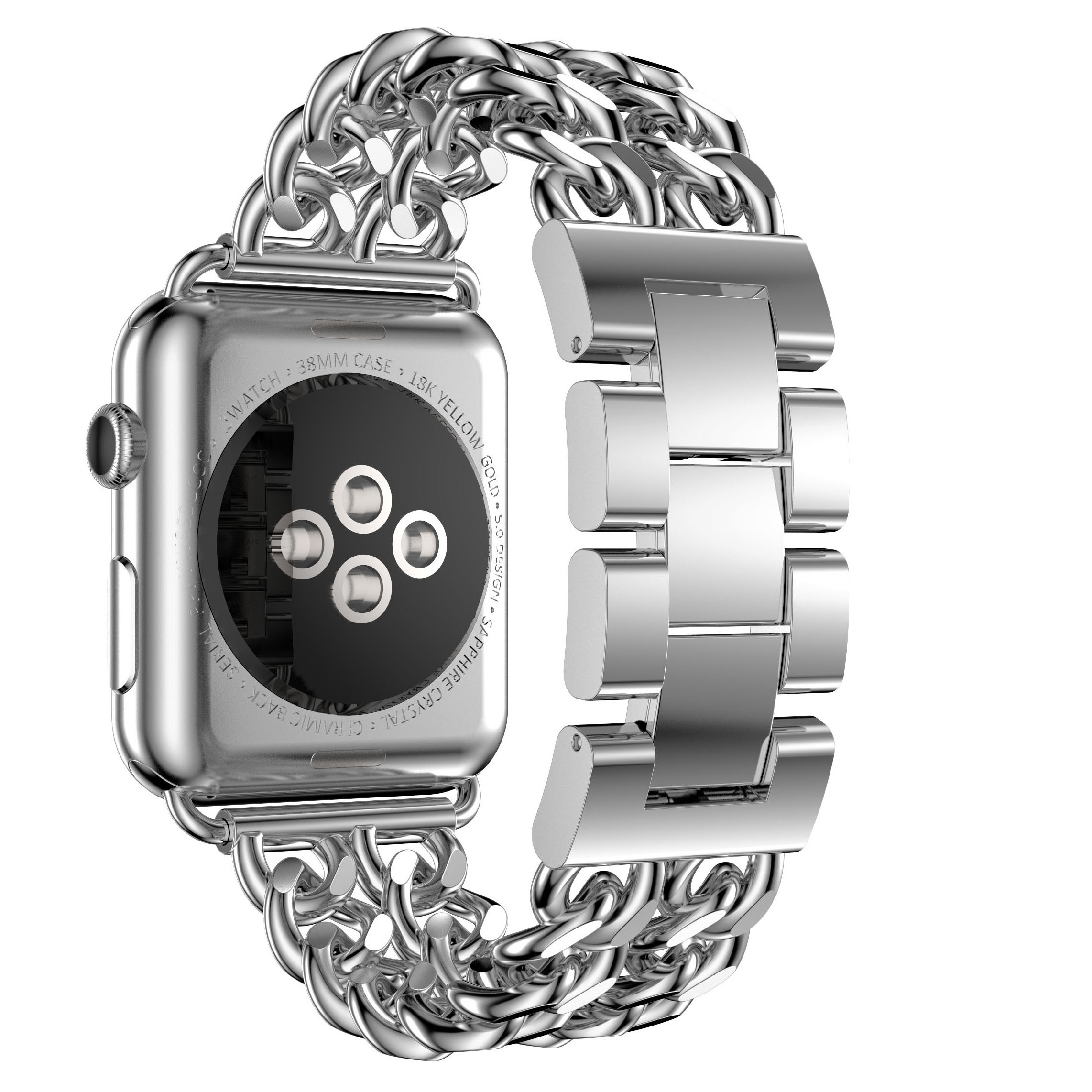 Business Stainless Steel Metal Wristband Charm Watch Bracelet Strap For Apple Watch Series 6/5/4/3/2/1