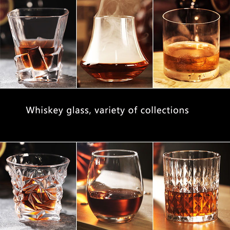 Wholesale  Hot Sale Stocked Diamend Custom Wine Glasses Lead Fee Crystal Whiskey Glasses Whiskey Tumbler Wineglass Whiskey Glass