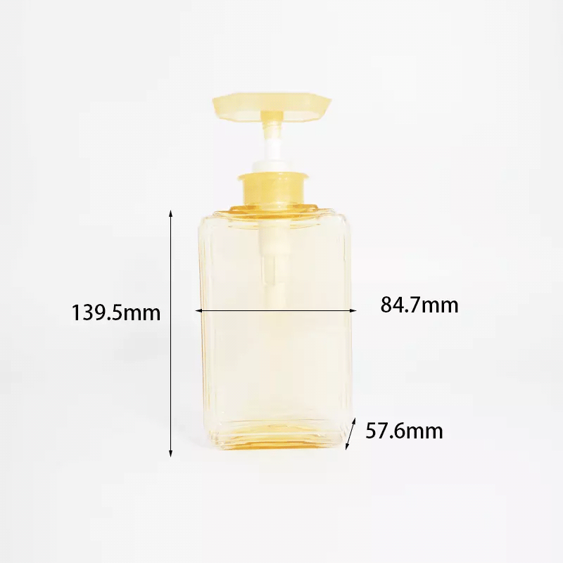 Manufacturer 500ml Transparent Wash Bottle Lotion Container Plastic Pet Orange Shampoo Conditioner Bottle