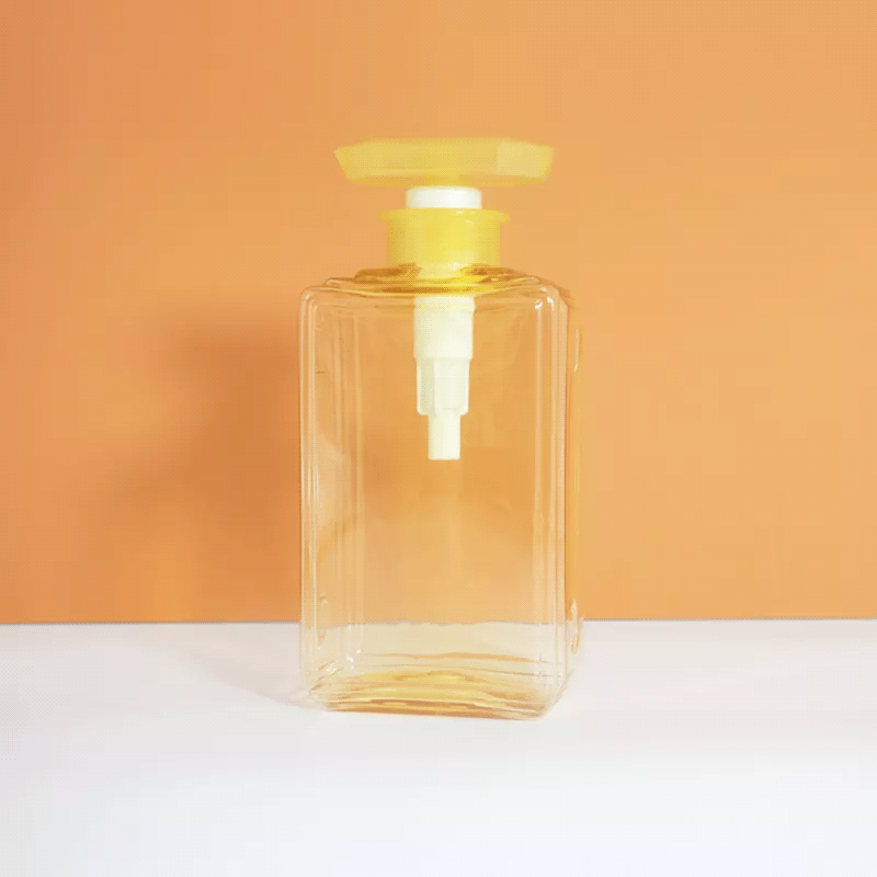 Manufacturer 500ml Transparent Wash Bottle Lotion Container Plastic Pet Orange Shampoo Conditioner Bottle