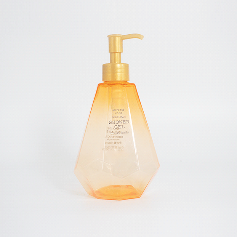 Manufacturer 500ml Transparent Wash Bottle Lotion Container Plastic Pet Orange Shampoo Conditioner Bottle