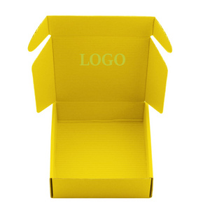 Packaging Yellow Corrugated Paper Shipping Boxes Custom Printed Full Color Packaging Mailer Shipping Box With Logo