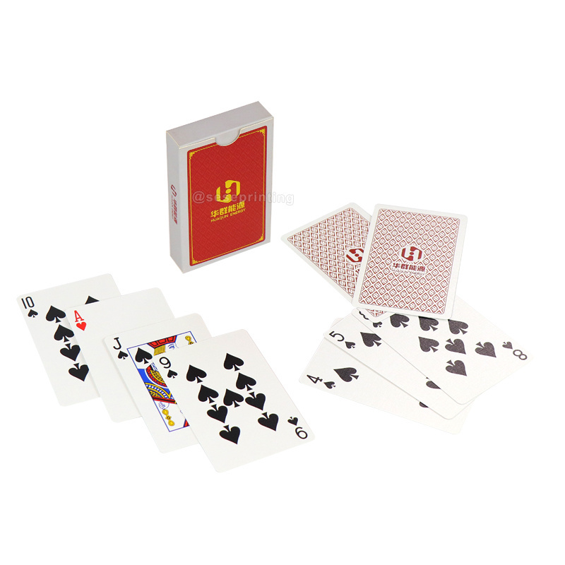 China Customize Front and Back Side Gold Stamping Logo Poker Game Playing Card with Deck Box