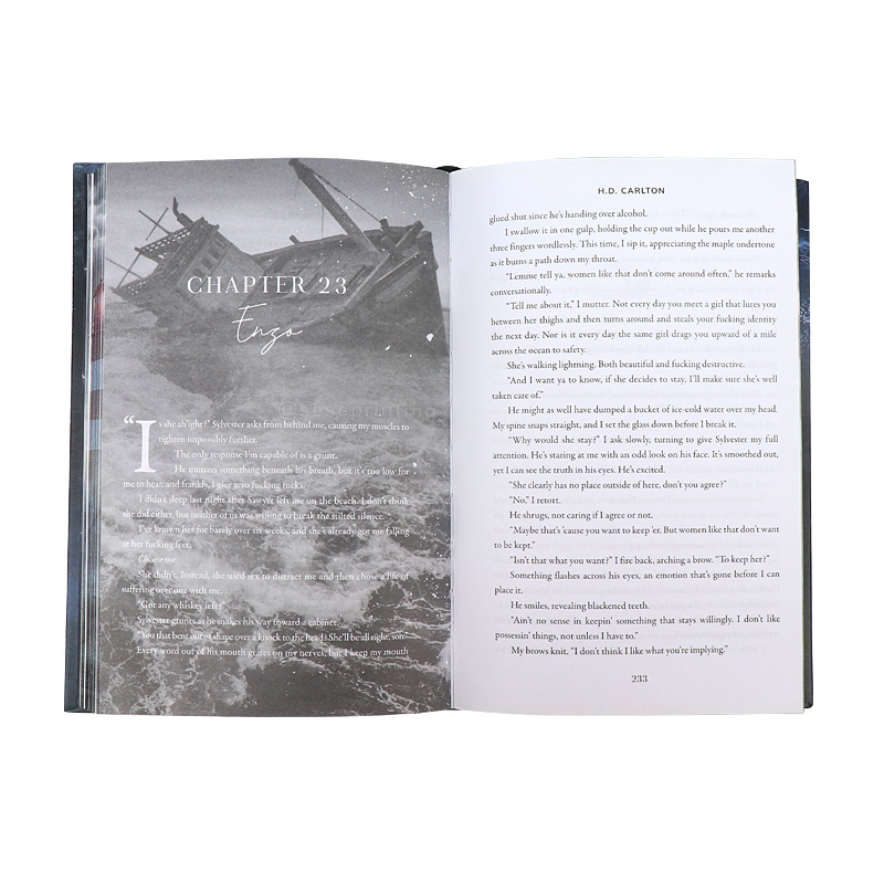 Self Publishing Book Printing Service Special Edition Novel Book Hardback with Sprayed Edges