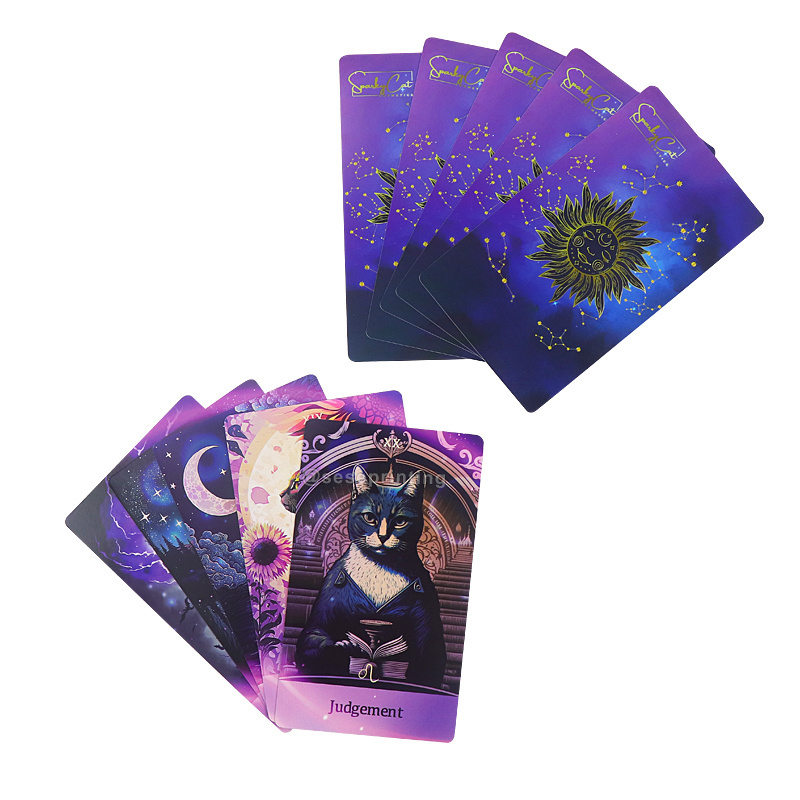 China Suppliers Custom Wholesale Print Your Own Cat Tarot Cards With Guidebook