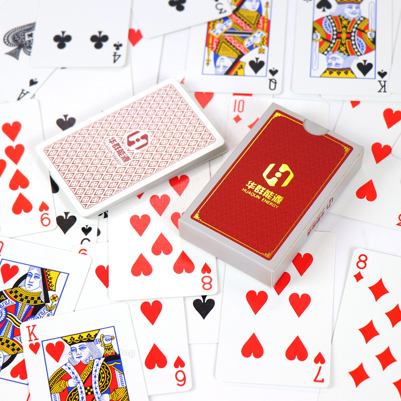 China Customize Front and Back Side Gold Stamping Logo Poker Game Playing Card with Deck Box