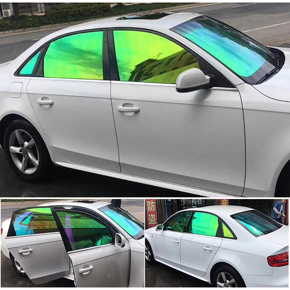 Sunset Burning Green Professional Automotive Changes Color  Tint Film For Car Window Chameleon Window Tints Red Burning Sky