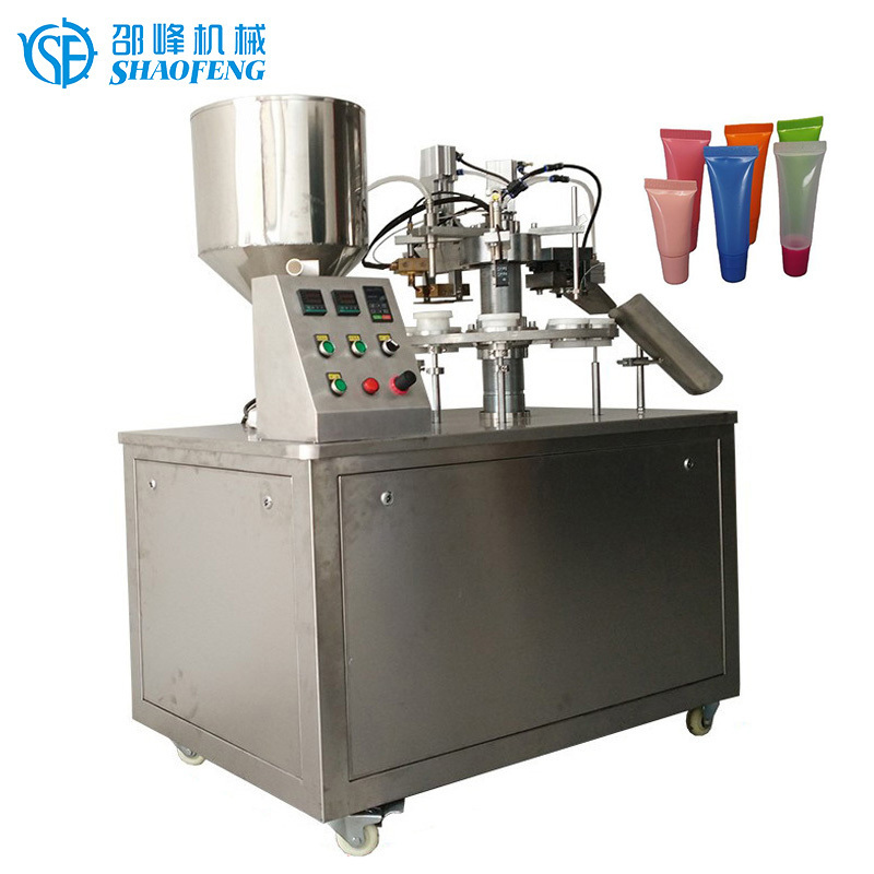 Semi Automatic Soft PP PE Aluminum EVOH EAA Laminated Composite Tube Ultrasonic Heating Filling Sealing Machine For Toothpaste