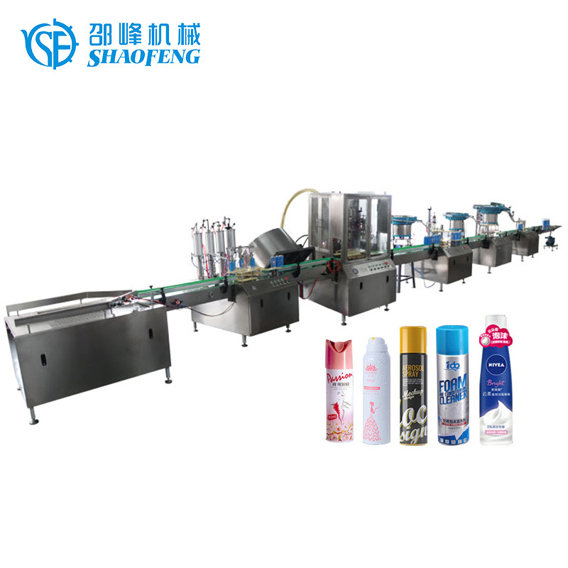 Aluminum Aerosol Spray Can Filling Machine Sprayer Valve Inserting Feeding Crimping Machine for Air Freshener Insecticide Paint