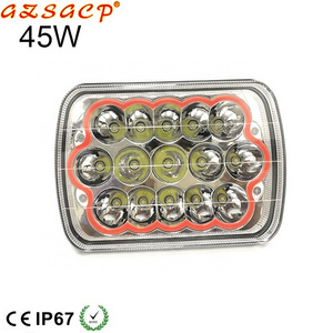 New arrival dual color spot 12v 7 inch 45w red led work light for offroad vehicles