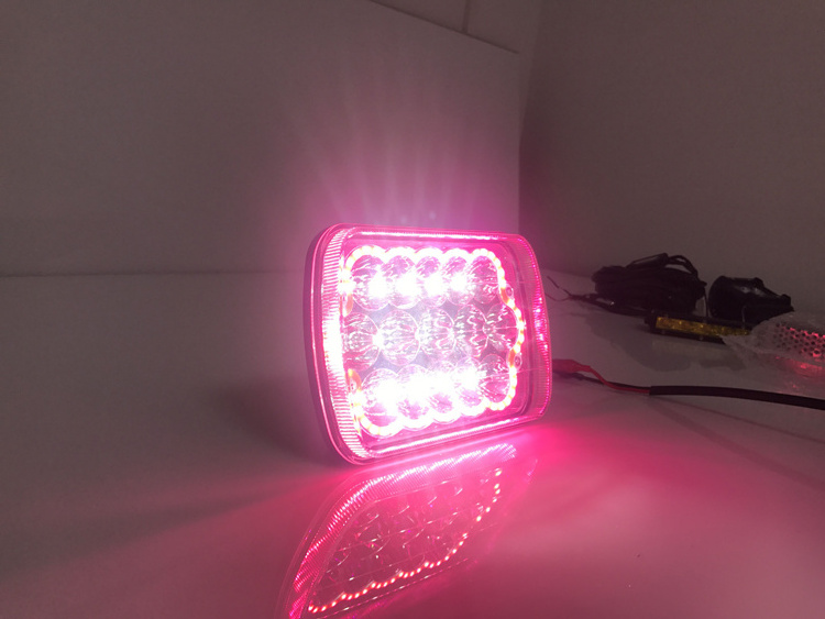 New arrival dual color spot 12v 7 inch 45w red led work light for offroad vehicles