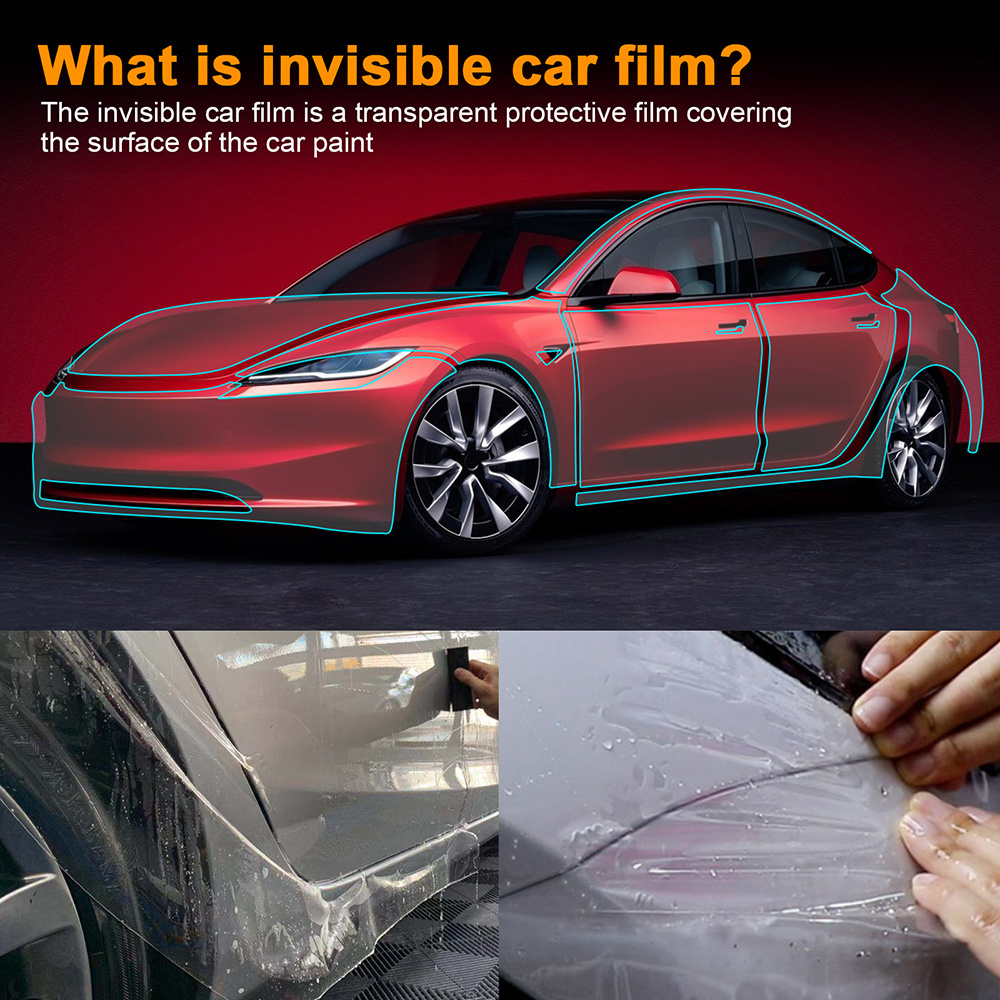 Paint Protection Film for Tesla Model 3 Highland 2024 8.5thick Pre-Cut Car Clear TPU PPF Kit Transparent Sticker Auto Decal