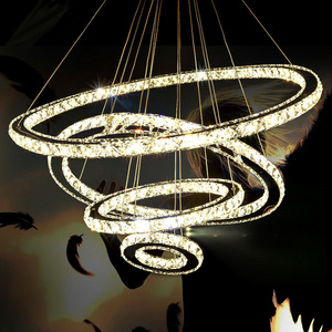 Fancy Dimming Luxury Modern Dining Room Drop Light Crystal Lights Chandeliers Pendant Lights