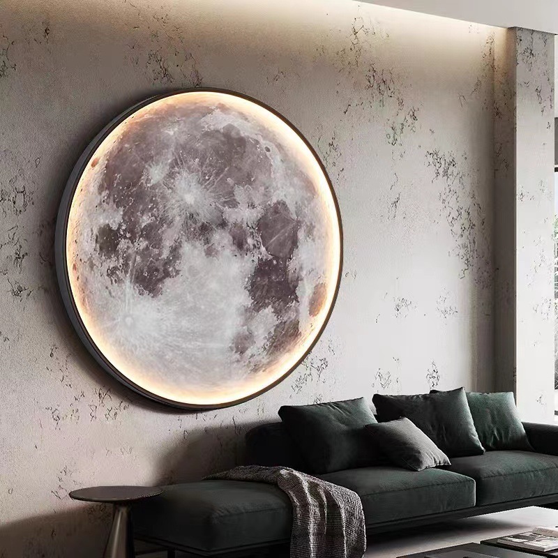 Nordic Modern Wall Light Indoor Living Room Bedroom Corridor Decoration Lighting Round Luxury Led Moon Wall Lamp