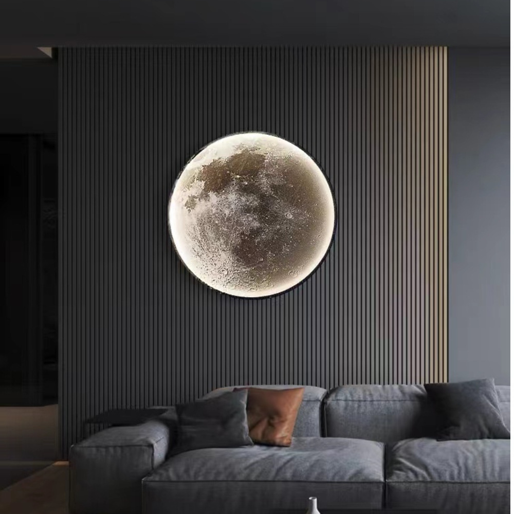 Nordic Modern Wall Light Indoor Living Room Bedroom Corridor Decoration Lighting Round Luxury Led Moon Wall Lamp