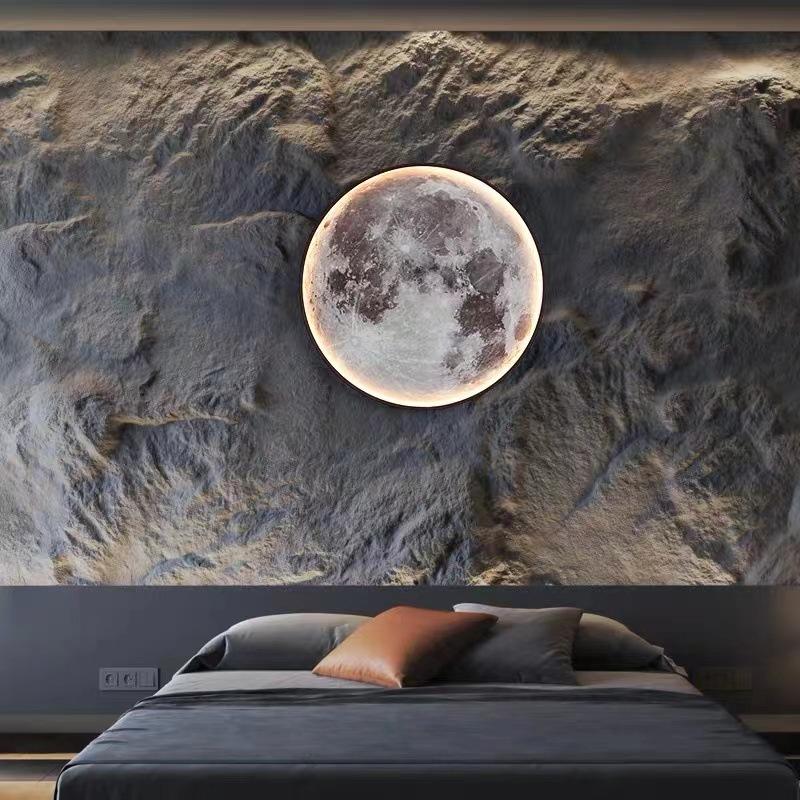 Nordic Modern Wall Light Indoor Living Room Bedroom Corridor Decoration Lighting Round Luxury Led Moon Wall Lamp